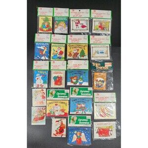 Vtg Christmas Mini Book Ornaments Nursery Rhymes Songs Frosty Rudolph Lot of 20